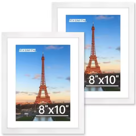 8x10 Picture Frame Set of 2, Photo Frame with HD Plexiglass, Display Pictures 5x7 with Mat or 8x10 W