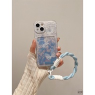 Flowerbiru Card Holder Case iphone 17 Air Pro 16 15 Pro Max 11 13 Pro Max 7 8 7+ 8+ Ip11 Ip13 15 14 