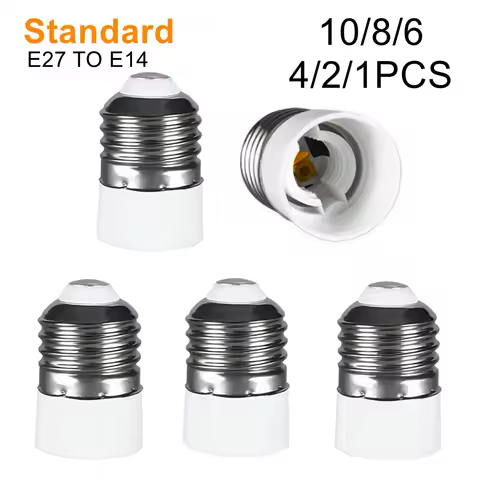 10PCS E27 To E14 Lamp Holder Converter E14 Lamp Socket Adapter E27 Lamp Base Fireproof Material Scre