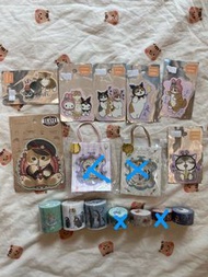 Mofusand Sanrio 鯊魚貓三麗鷗行李貼紙  MT masking tape sticker