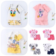 2Pcs/Set Summer Baby Girls Short Sleeve Cartoon T-Shirt Top + Shorts Set