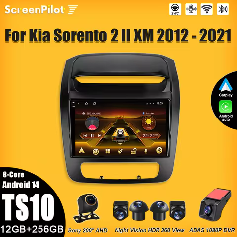 Android 15 FOR Car Radio Kia Sorento For Kia Sorento 2 II XM 2012-2021 Multimedia Video Player Carpl