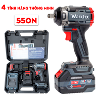 Máy Siết Bulong Workfix 550Nm Pro Đầu Khẩu 1/2 127mm Động Cơ Không Chổi Than Ruột Đồng 100%