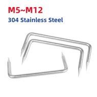 M5 M6 M8 M10 M12 304 Stainless Steel U-Shaped Nails Horseshoe/Clamp Nail Heavy Duty Construction Nai