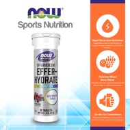 NOW Sports Nutrition, Effervescent Effer-Hydrate, Electrolyte Supplement, Recovery*, Mixed Berry, 10