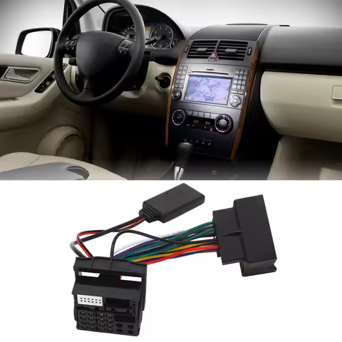 Bluetooth 5.0 Radio Aux Cable 16 Pin Replacement for W169 W245 W203 W209 W164 Bluetooth Stereo Aux A