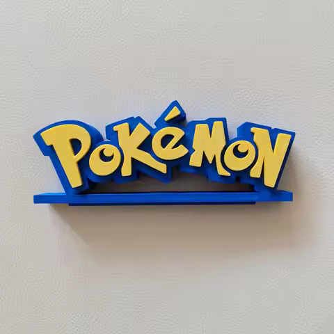 3D Printing Anime Pokemon Logo 15.8*6*1.8cm Three-Dimensional Ornament Font Standing Sign Model Coll