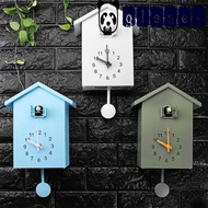GLENES Cuckoo Wall Clock, With Clock Pendulum House Shape Bird House Clock, Nordic Style Accurate Plastic Silent Cuckoo Chime Outdoor