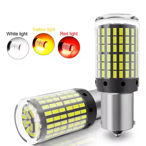 Oprah 2pcs LED Car Bulbs P21W BA15S BAU15S PY21W 1157 BAY15D P21/5W Canbus 3014 144SMD For Auto LED 