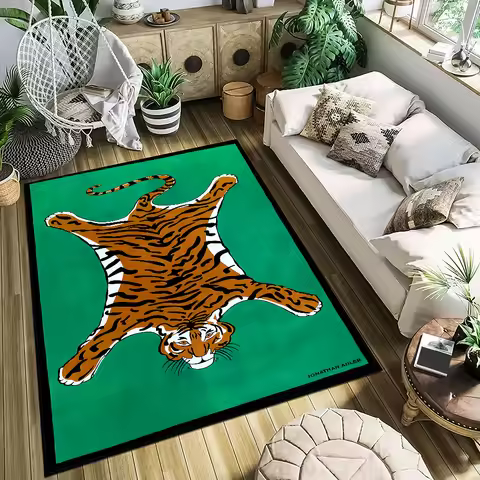Adler small carpet Anti-Slip Kitchen Tiger Bedroom Tufted Rug j-Jonathan Moroccan Ethnic Living Room