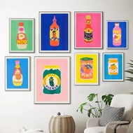 Japanese Hot Chilli Sauce Canned Tomato Dill Pickle Wall Art Canvas Painting Nordic Poster And Print