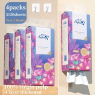 Facial Tissue 1280 Sheets 4Ply Jumbo Hand Paper Wall Hanging Tissue Ultra Soft Toilet Paper Towel ti