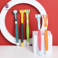 CAE| Pet Toothbrush Three Sided Multi-angle Cleaning Plastic Dog Soft Bristle Toothbrush for Oral Ca