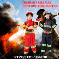 Fireman Costume for Kids Boys Firefighter Career Uniform Work Cosplay Role Play Girl Suit Clothing