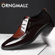 ORNGMALL Fashion Business Formal Pointed Men Shoes Casual Lace-Up Dress Shoes Men Oxfords Shoes High Quality Leather Shoes for Men Plus Size 38-48