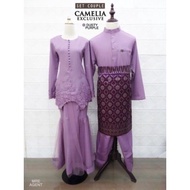 set couple baju tunang / nikah camelia dusty purple