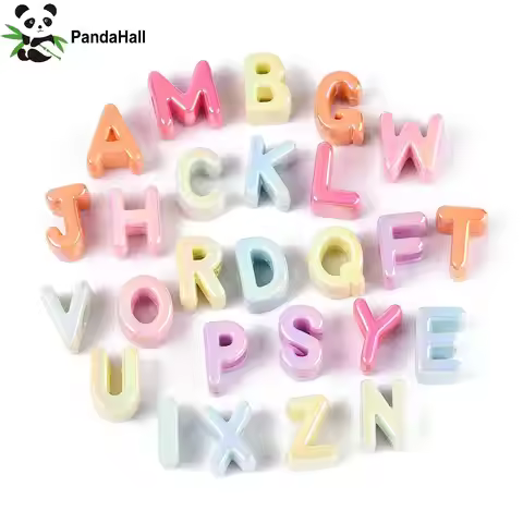 Beads Luminous Alphabet PandaHall 200Pcs Glow in The Dark Acrylic Letter Beads Luminous UV Plating A