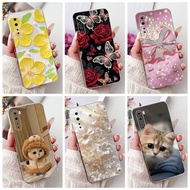 For OnePlus Nord / 8 Nord 5G / Z AC2001 AC2003 Elegant Floral Cat Phone Casing 1+ Nord 5G Soft Silic