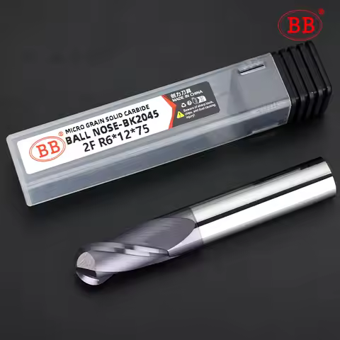 BB Ball Nose End Mill BK2045 Cutter Tool Radius 0.5 6mm 8mm 10mm 2 Flutes