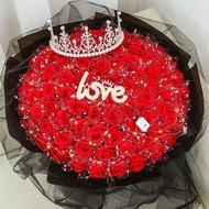 Ready Stock 99 roses bouquet immortal soap flowers Valentine's Day Confession Birthday Gifts for Boy