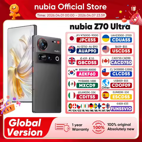 Global Version Nubia Z70 Ultra NX733J 5G Smartphone Snapdragon 8 Elite 6.85" 144Hz AMOLED Display 61
