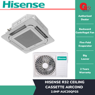 HISENSE R32 CEILING CASSETTE AIRCOND AUC20QFGS (2.0HP) / AUC25QFGS (2.5HP) / AUC35QFGS (3.5HP)-HISEN