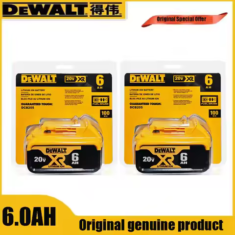 Original DEWALT battery 20V, 6AH rechargeable lithium-ion battery DCB206,compatible with DEWALT tool