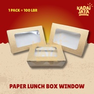 Kraft Paper Lunch Box M WINDOW Brown Kraft Paper Lunch Box WINDOW Brown Rice Box/ 1 Pack = 100 Sheet