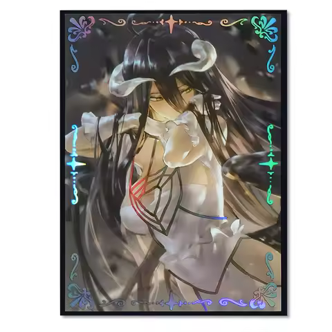 67x92mm 60PCS Holographic Anime Card Sleeves Overlord Board Game Trading Card Protector for MGT/PKM/