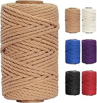 Brown Cotton Rope Thick Craft Rope, Nautical Rope for Crafts Decoration Tug of War Swing Hanging, Landscaping Rope…