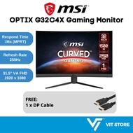 MSI OPTIX G32C4X 31.5" LED Monitor Gaming Melengkung | VA FHD 250Hz 1ms HDMI / DP 3Y