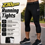 ROOFLESS Seluar Tight 3 Suku Tight Pant Man Compression Tights Seluar Tight Lelaki Seluar Sukan 3 Su