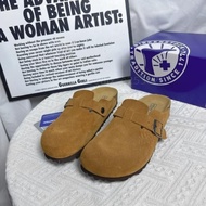 BIRKENSTOCK × Stussy 栗色真皮包頭拖鞋/涼鞋 35-46碼