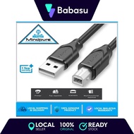 Mindpure USB To Printer Cable USB 2.0 A male to B male Cable Black Printer cable canon epson brother