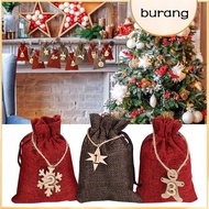【Buran】24pcs Christmas Advent Calendar Bags Packing Pouch DIY Interesting Drawstring Small Gift Pack Bag Package Supplies
