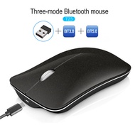 mouse wireless wireless mouse T23 Bright Black Three-Mode Silent Wireless Mouse 2.4G+BT3.0+BT5.0 Rec