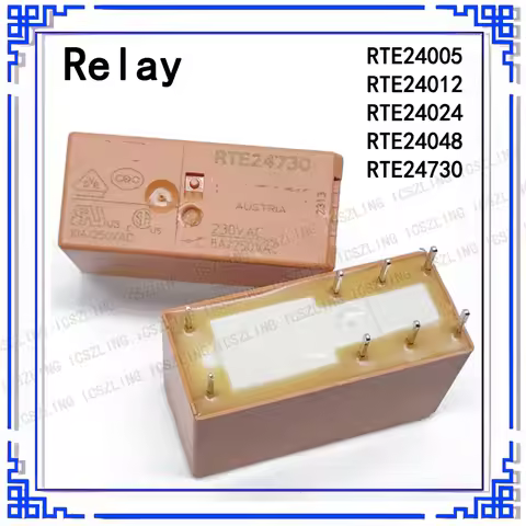 5Pcs/Lot Power Relay RTE24005 RTE24012 RTE24024 RTE24048 RTE24730 5V 12V 24V 48VDC 230VAC RTE24 8PIN