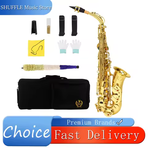 M MBAT Alto Saxophone Eb E Flat Sax Brass Professions Woodwind Music Instrument With Case Mouthpiece