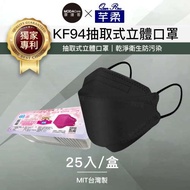 摩達客-芊柔KF94獨家專利抽取式立體口罩(25片)-黑色