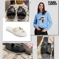 Karl Lagerfeld 卡爾🕶️交叉皮革拖鞋