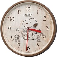 Rhythm (Rhythm) SNOOPY (Snoopy) Hanging Clock Character Analog Continuous Second Hand Tea (Woodgrain) Snoopy M06 8MGA40-M06 【Direct from Japan】