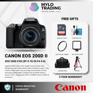 (READY STOCK) - Canon EOS 200D Mark II &amp; 200D II Kit 18-55 F4-5.6 IS STM DSLR Camera - Canon Malaysia 1+2 Years warranty