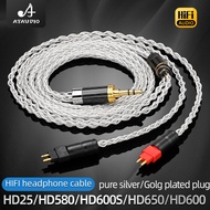 ATAUDIO HiFi Pure Silver HD600 Headphone Cable for Sennheiser HD25 HD660S hd565 HD545 Upgrade Balanc