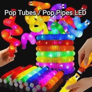 Pop Light Tube LED Pop Tubes LED Fidget Pop Tubes Sensory Toys Mainan Selang Anak Viral