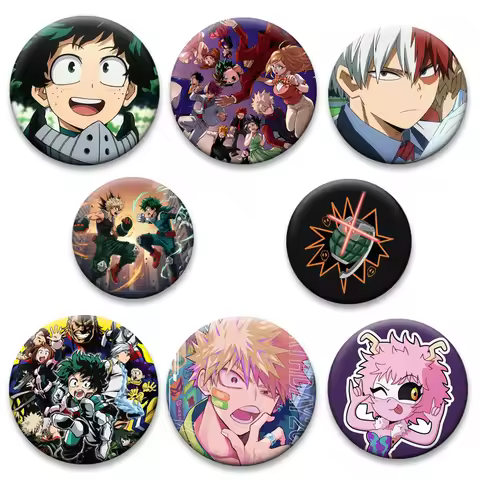 Midoriya Izuku,Bakugou Katsuki Comic Pins OCHACO URARAKA,Todoroki Shoto,Asui Tsuyu,Hero Badge Round 