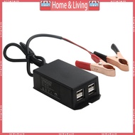 ci for DC Power Adapter with Battery Clip 12V Vehicle USB Charger for Cellphone 4 Ports Automaticall