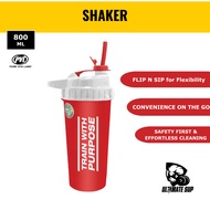 PVL Typhoon Flip-N-Sip Shaker made w BPA-free plastic, Water Bottle, Various Colors, 800ml