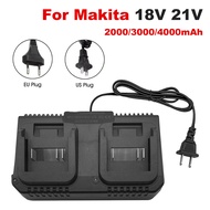 Twin Seat Battery Charger 3.0A 18V 21V Lithium Ion Battery Charger Fast Charging for Makita BL1415 B