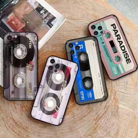 Magnetic Radio tape Cassette Phone Case For Apple iPhone 15 14 16 13 12 11 Pro Max Mini 8 7 XS XR SE