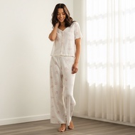 Max Fashion Cross Stitch Floral Print Pyjama Set